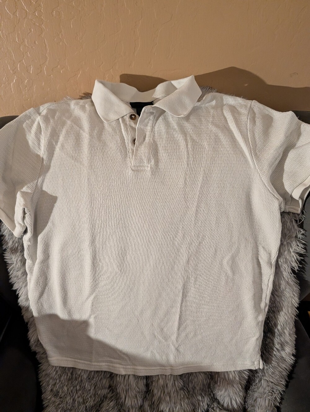 H&M White Short-Sleeve Polo Shirt